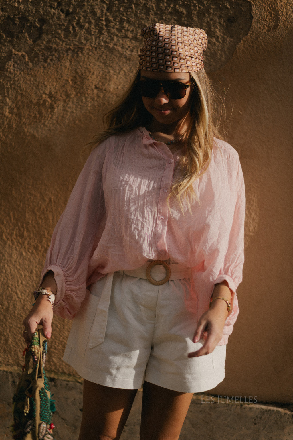 Hannah High-Waist-Shorts Ecru Denim