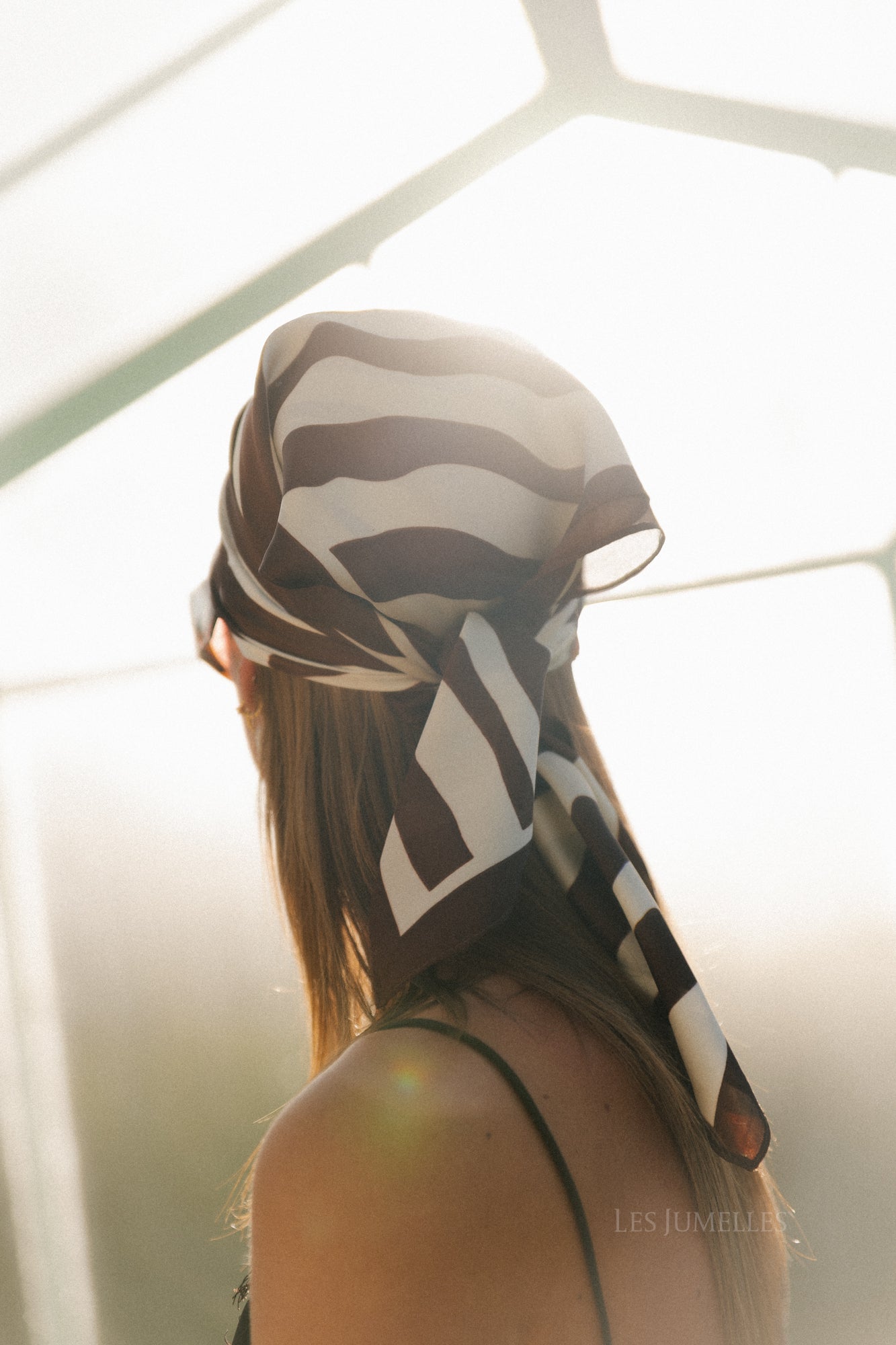 Zebra print scarf brown/cream