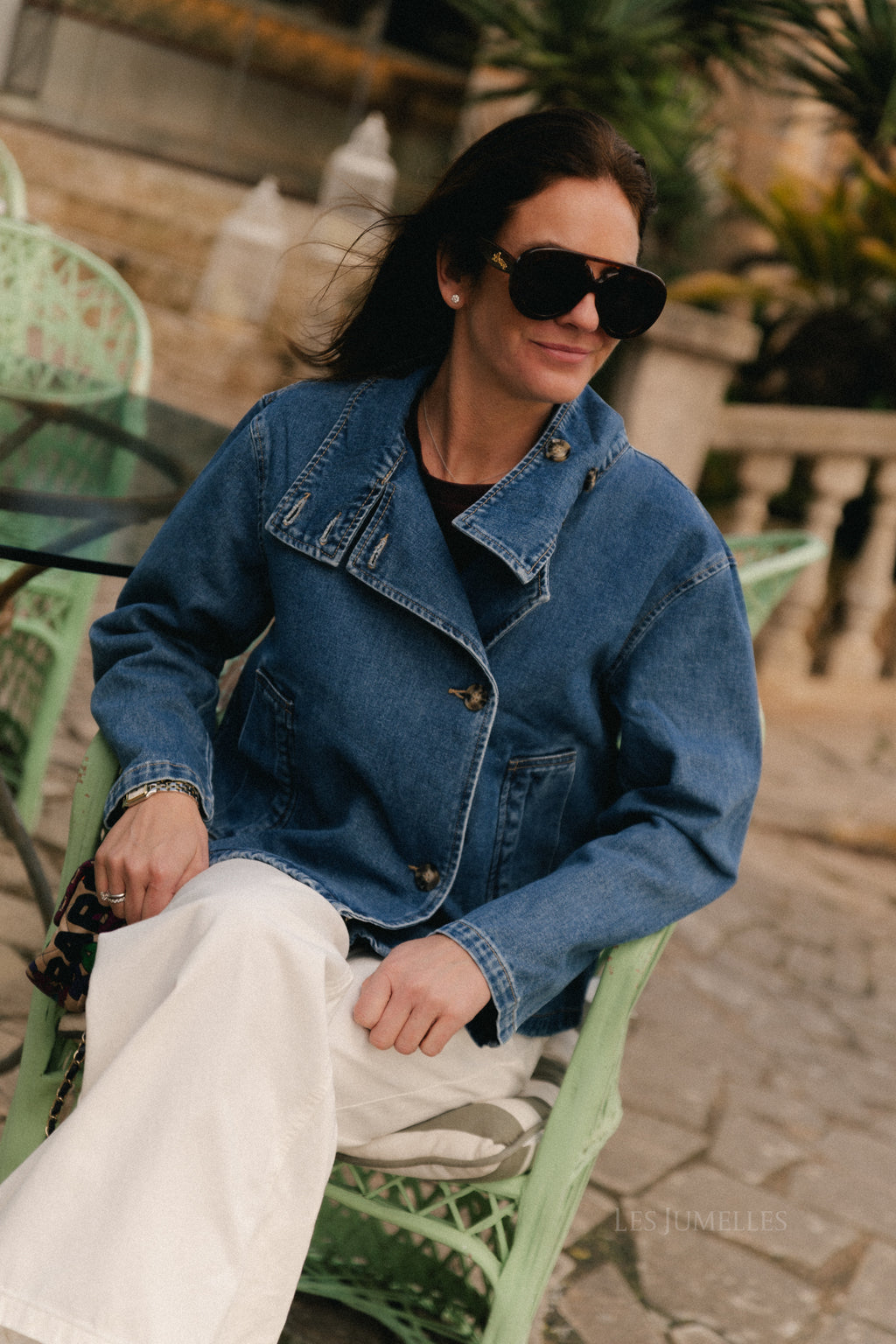 Veste en jean OBJTilla bleu moyen