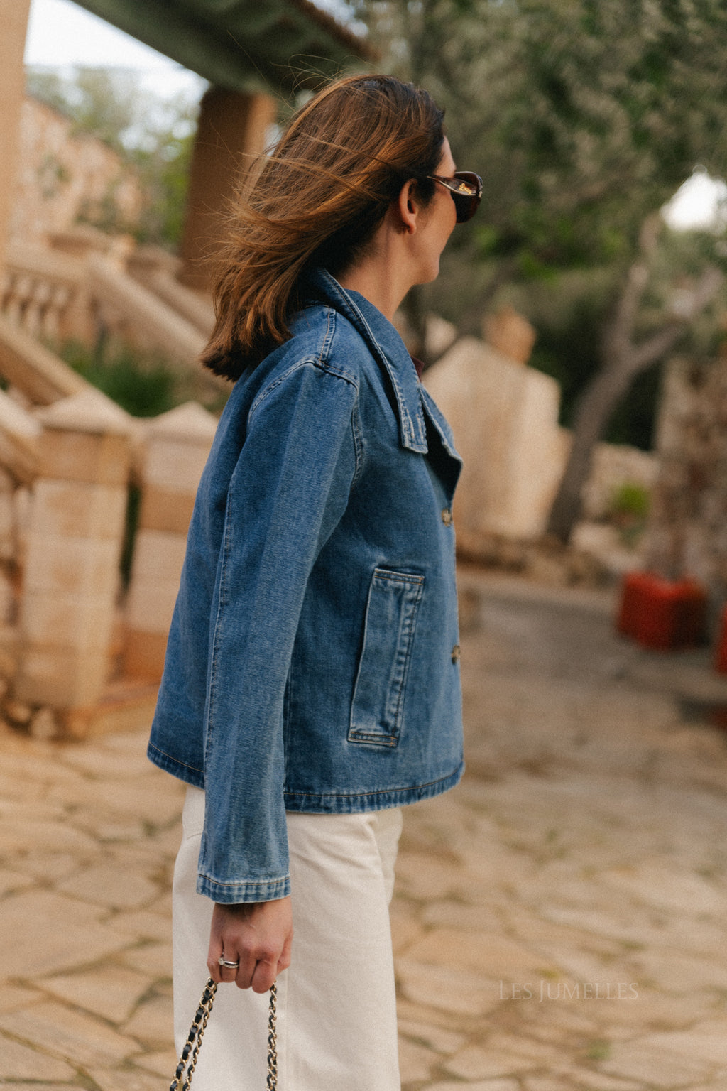 Veste en jean OBJTilla bleu moyen