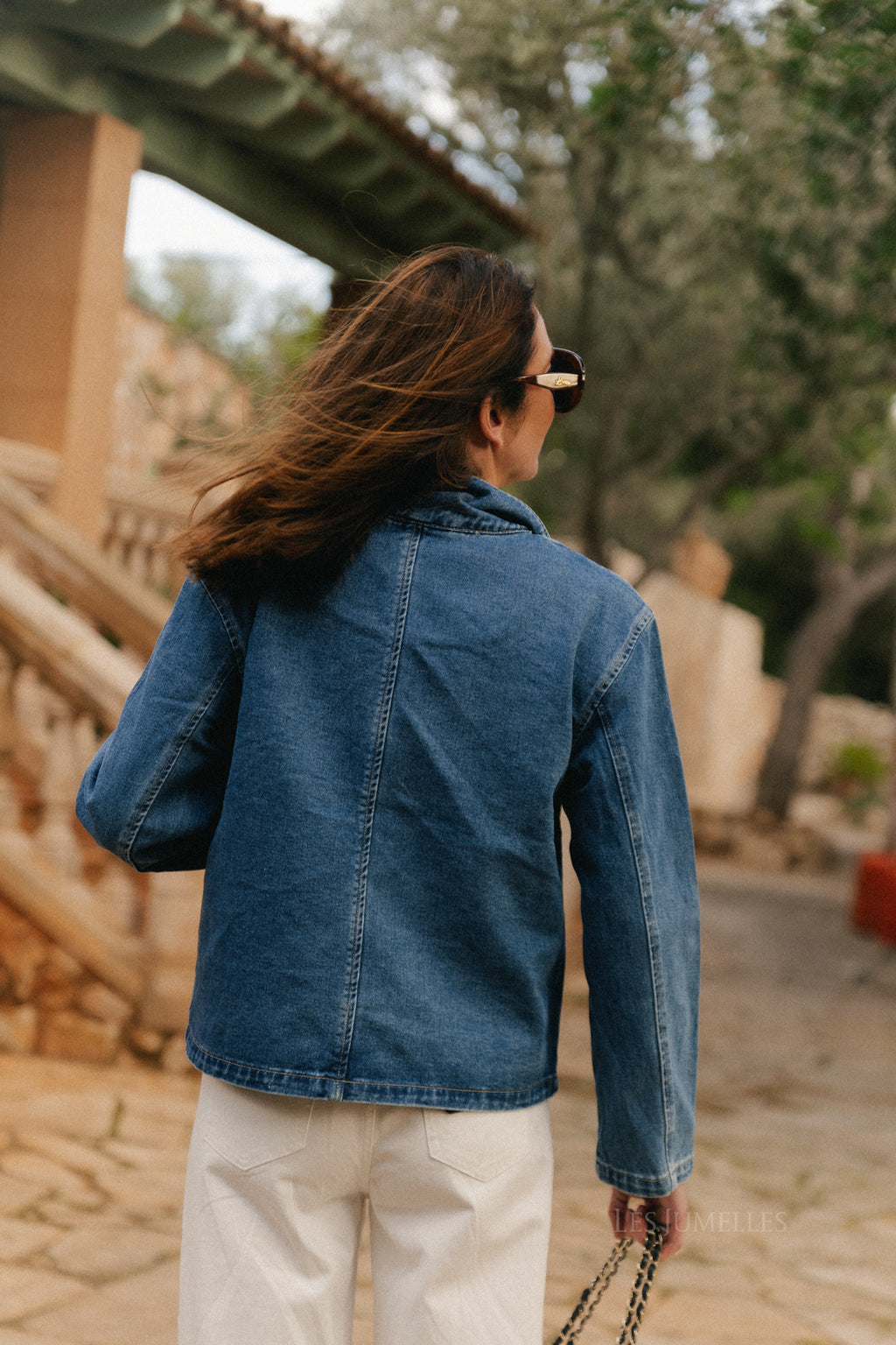Veste en jean OBJTilla bleu moyen