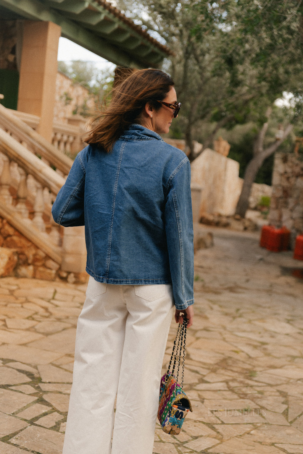 Veste en jean OBJTilla bleu moyen