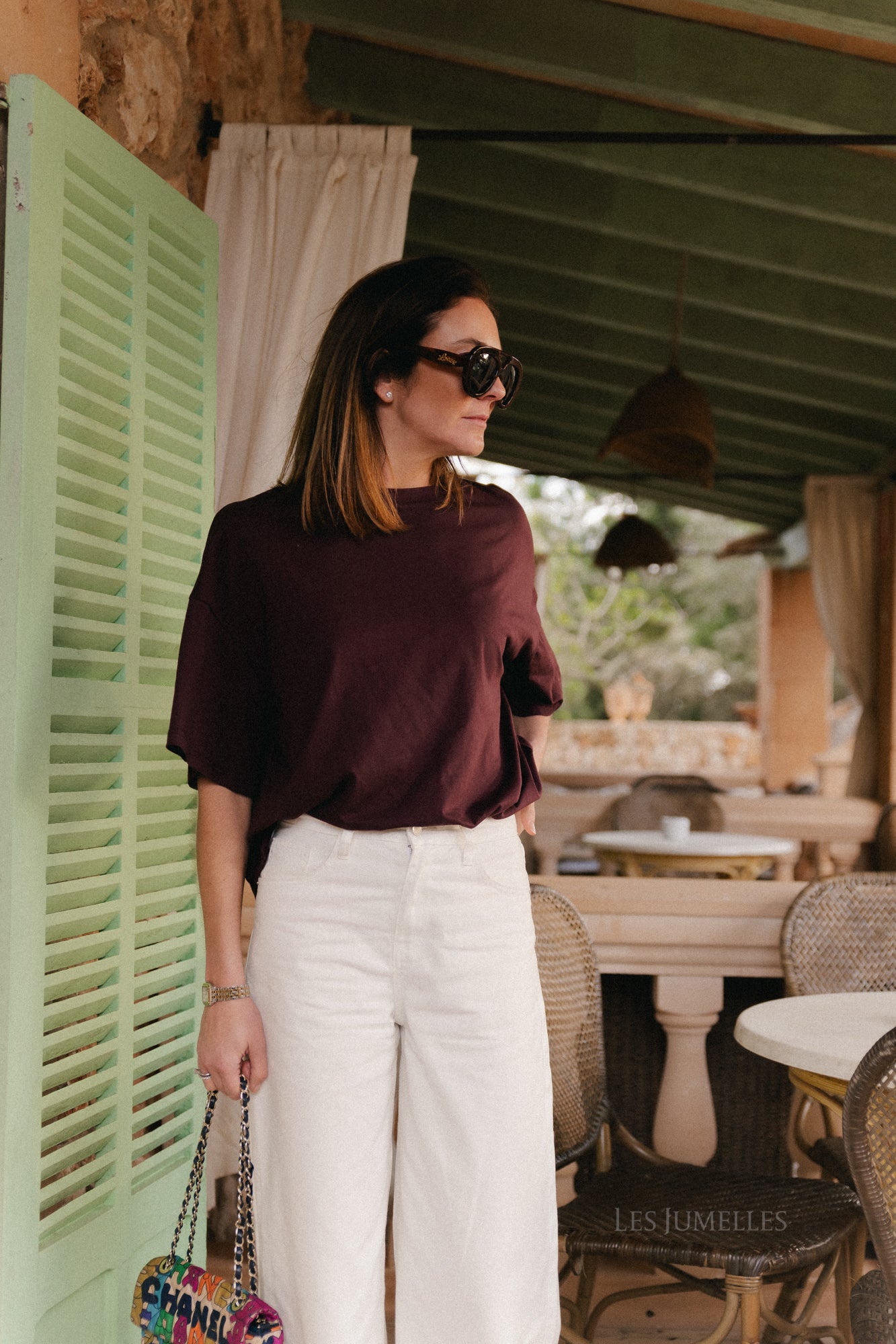 Annabelle oversized T-shirt bordeauxrood