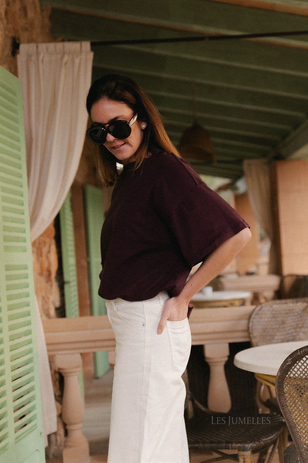 Annabelle Oversized T-Shirt Burgund