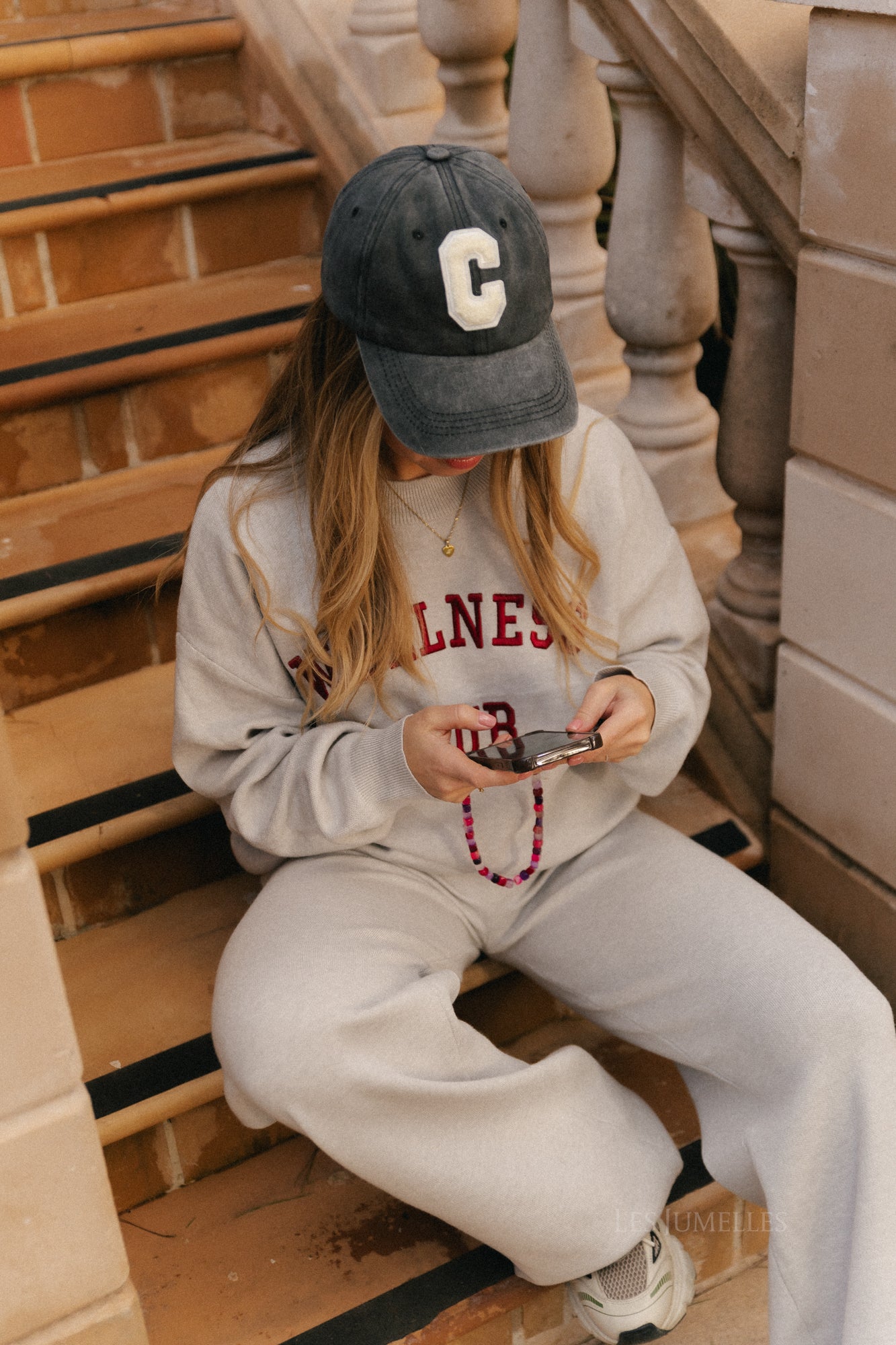 'C' Cap gewassen antraciet denim