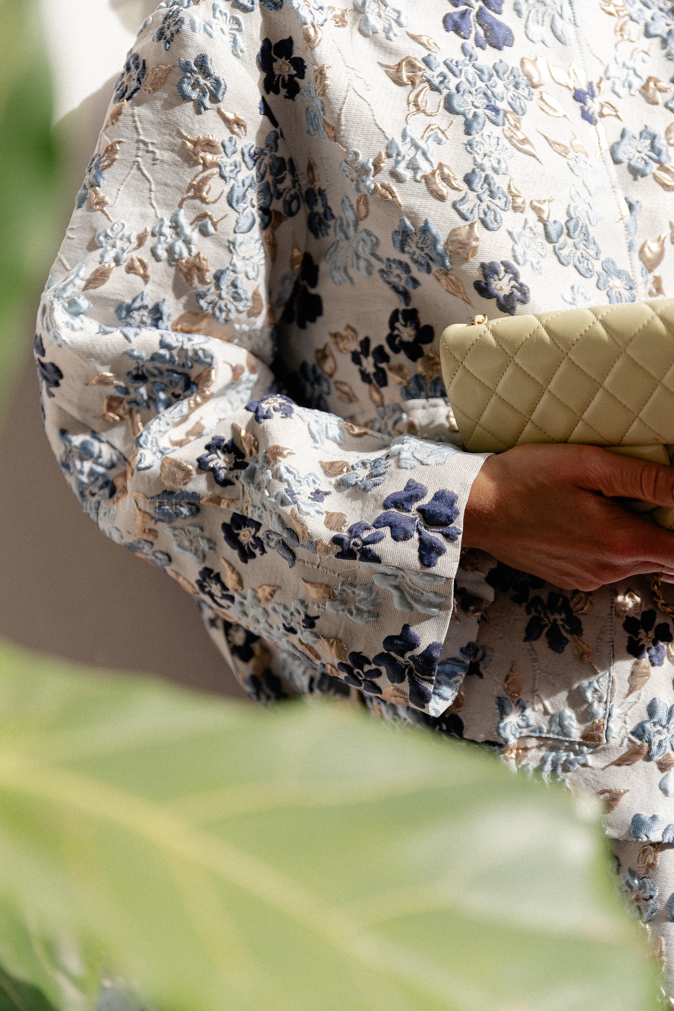 Jamie jacquard jacket blue flowers