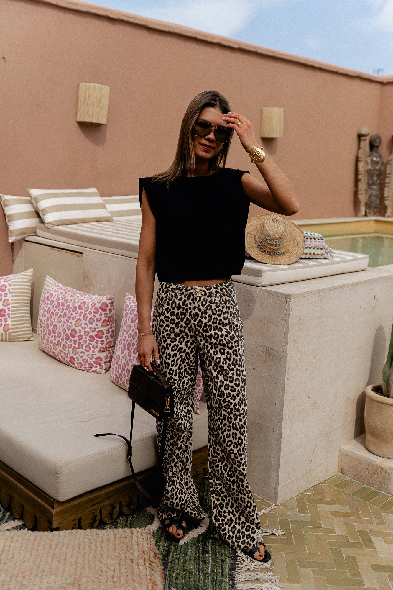 Robin leopard high-waisted jeans