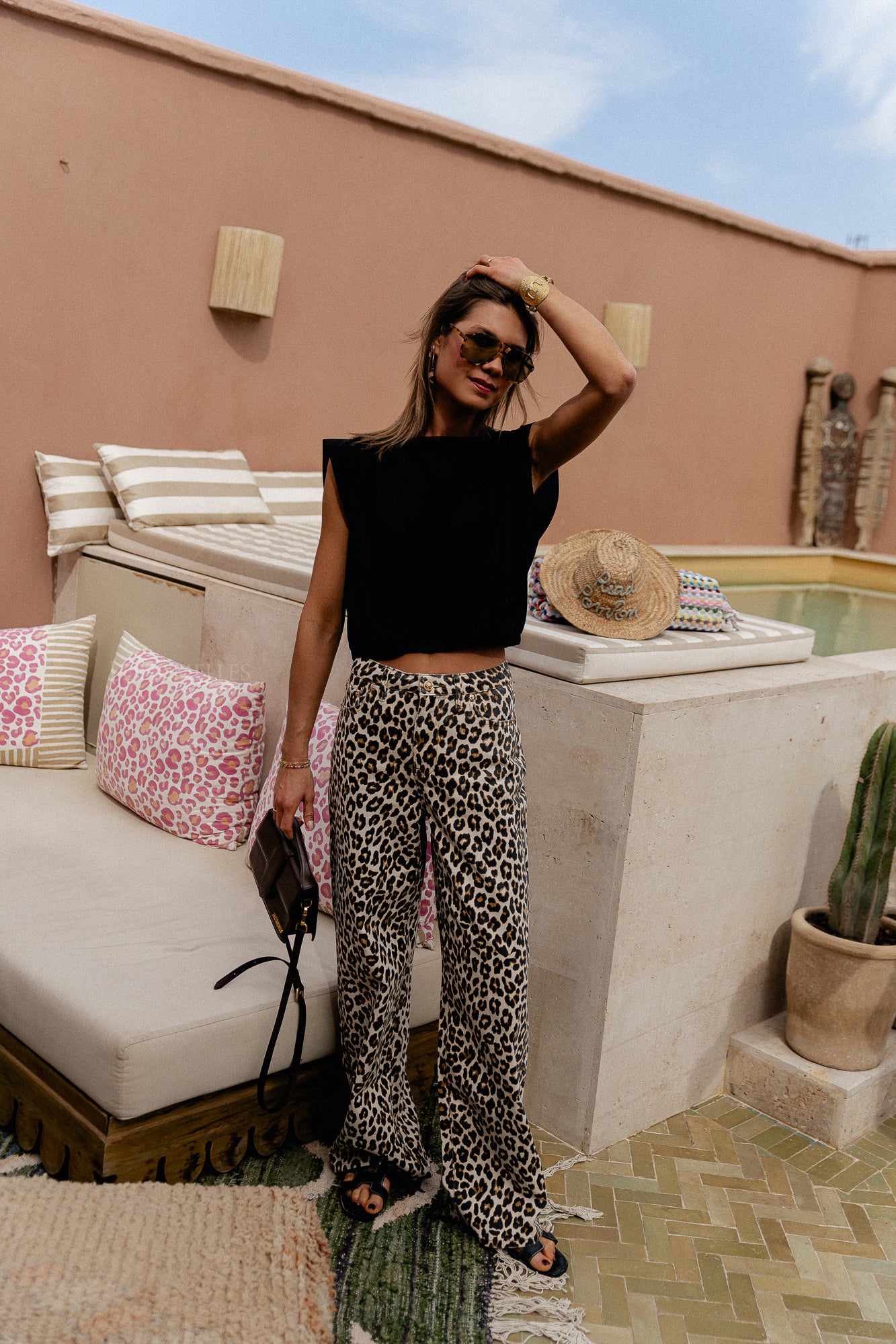 Robin leopard high-waisted jeans