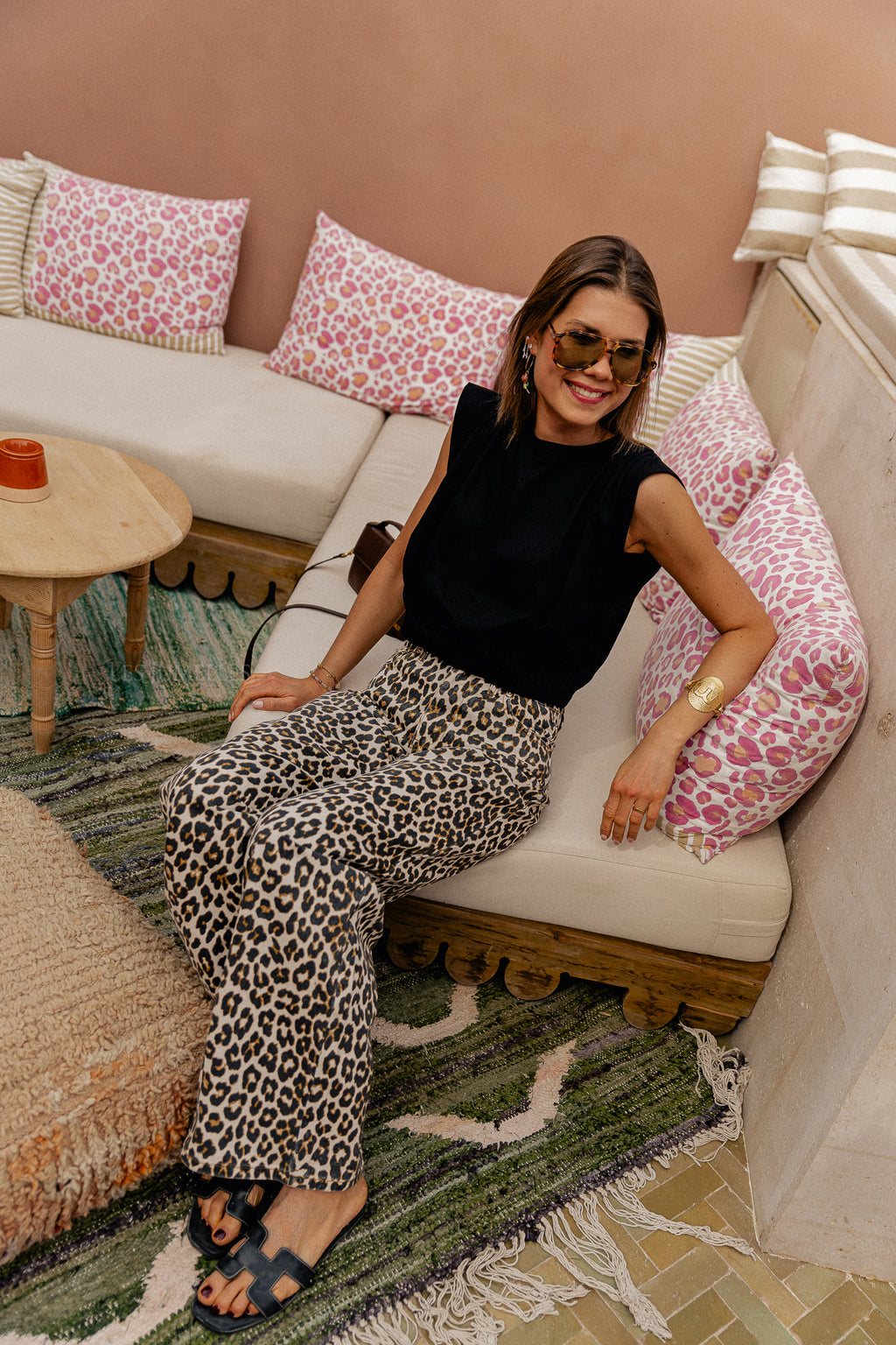 Robin leopard high-waisted jeans