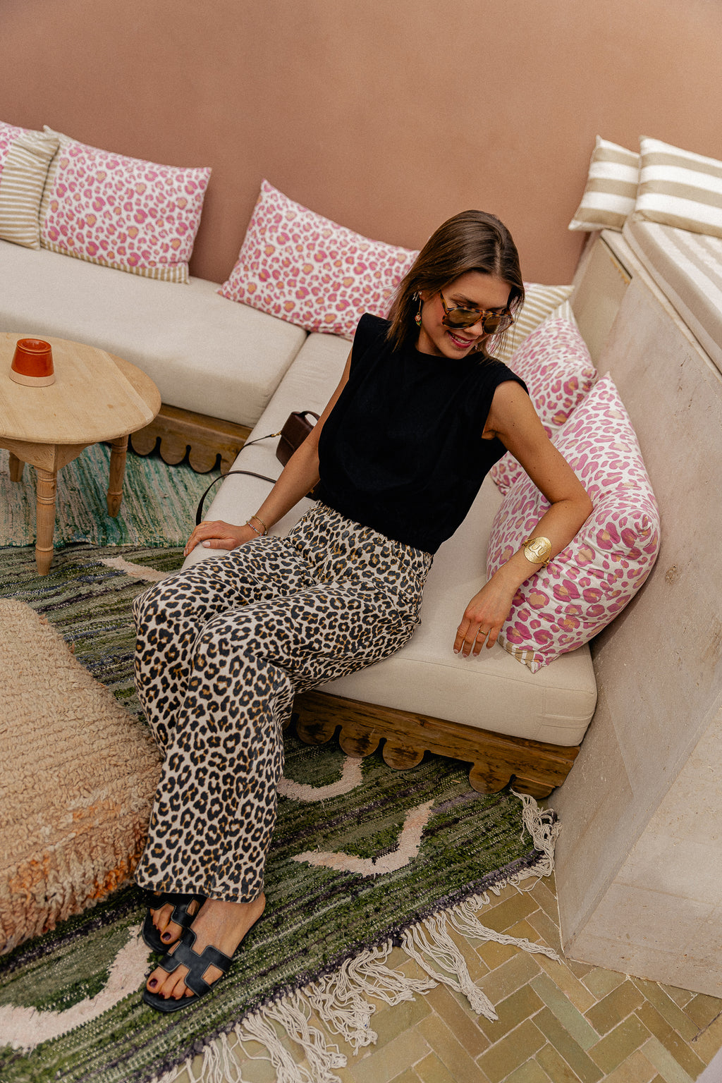 Robin leopard high-waisted jeans