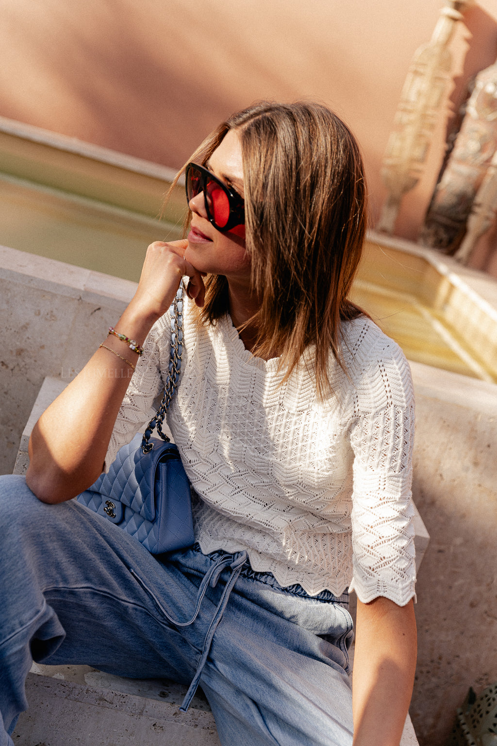 Pull Panach blanc cassé
