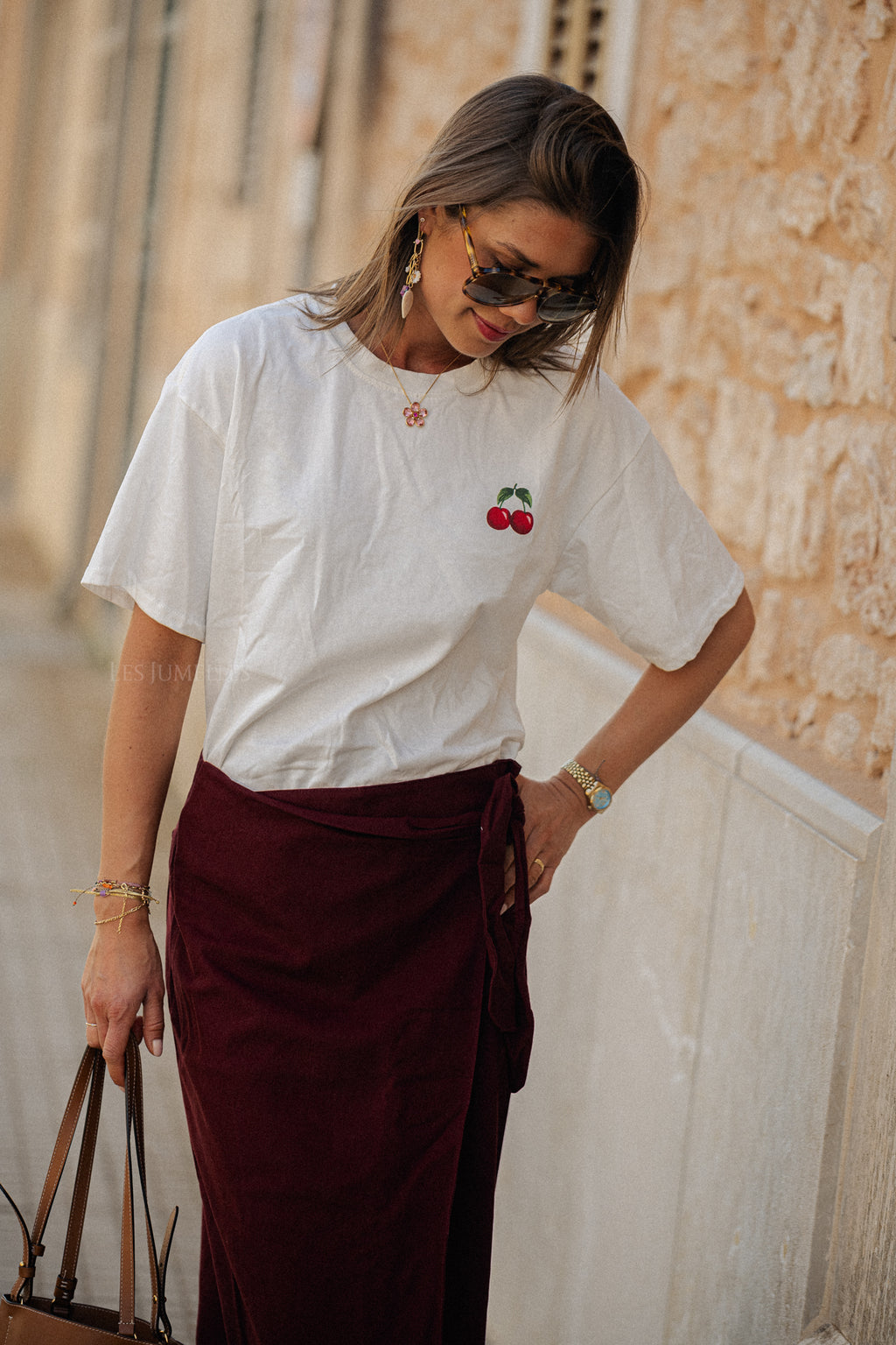 Cherry tshirt wit