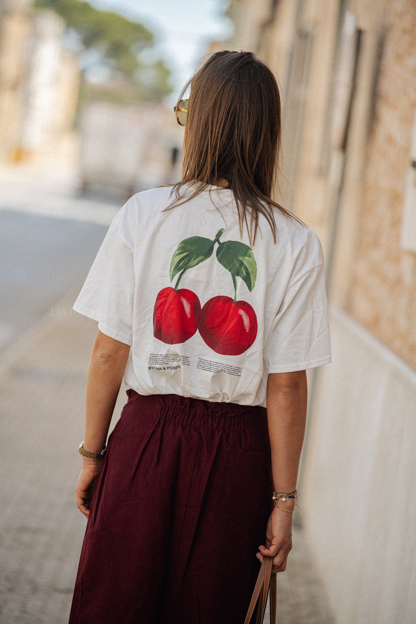 T-shirt Cherry blanc