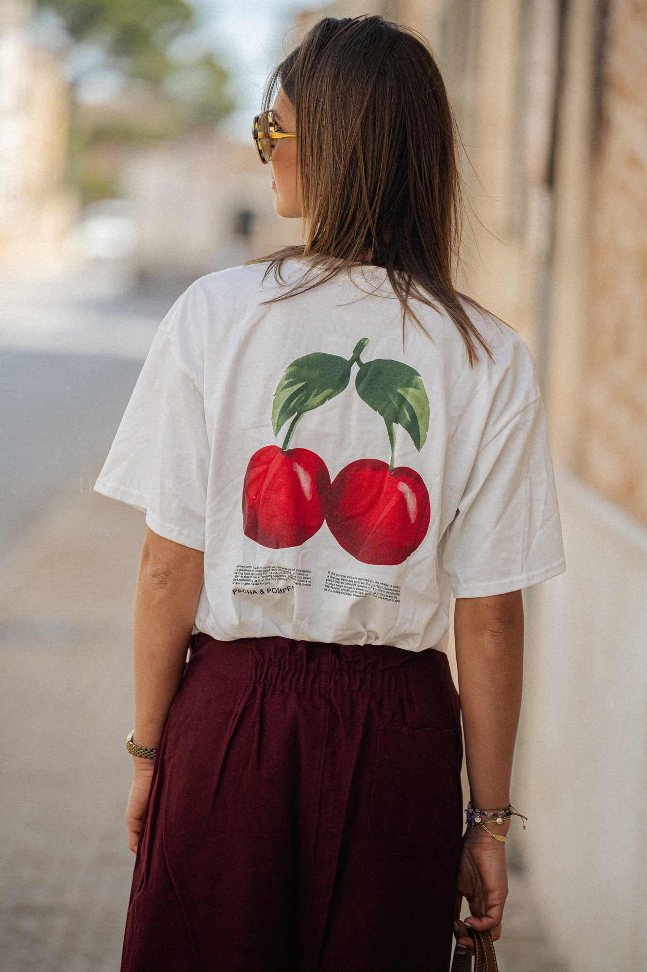 T-shirt Cherry blanc