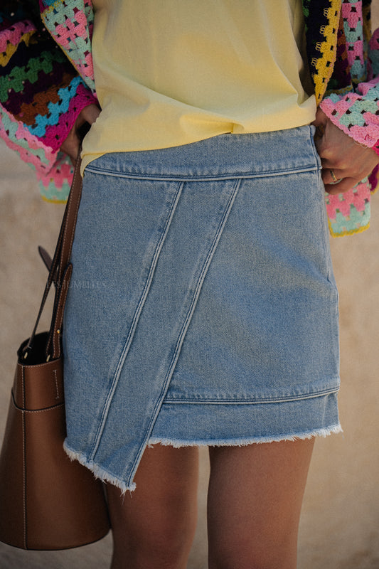Les Jumelles Coco short denim skirt blue