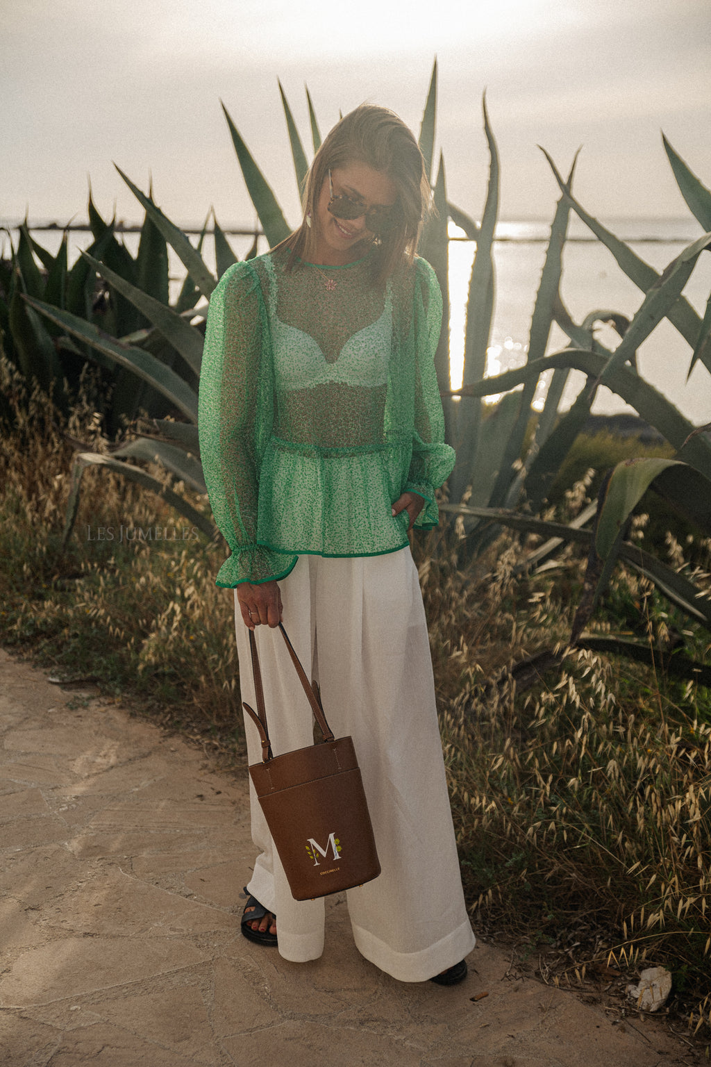 Pailletten blouse mint 