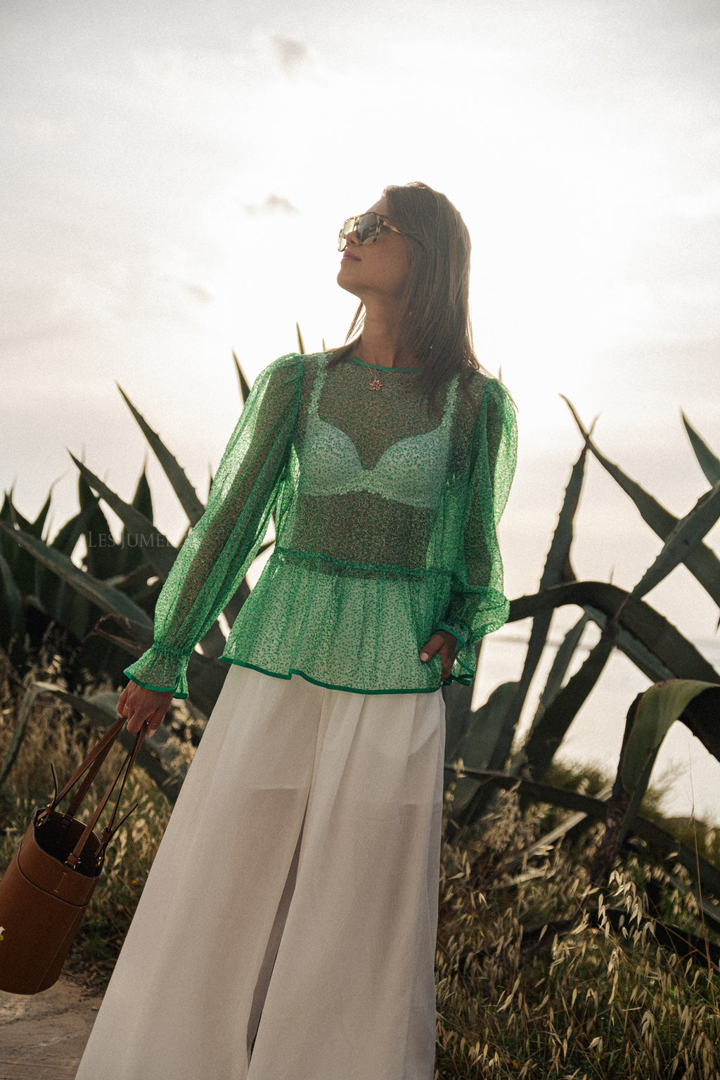 Pailletten blouse mint 