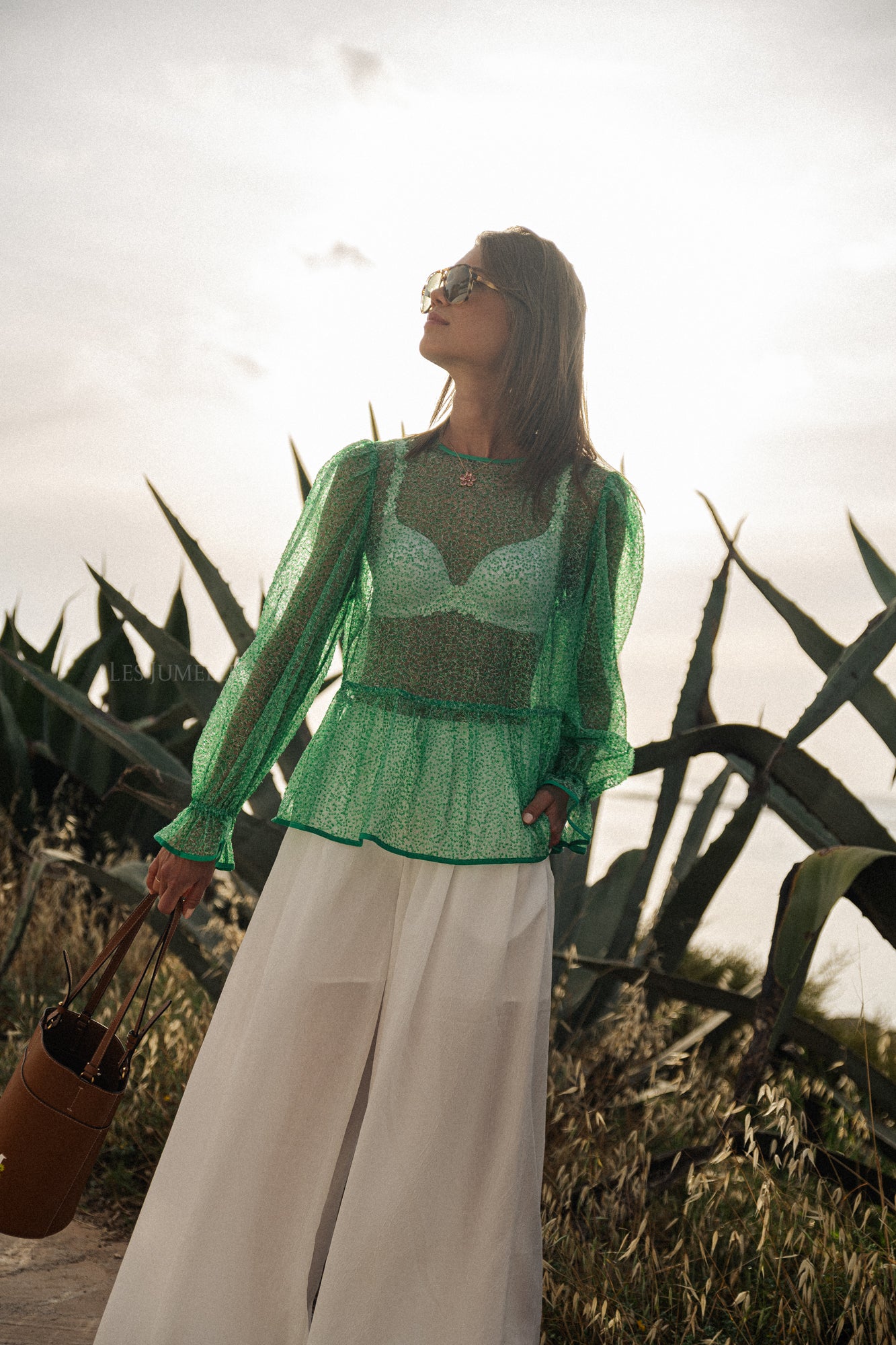 Pailletten blouse mint 