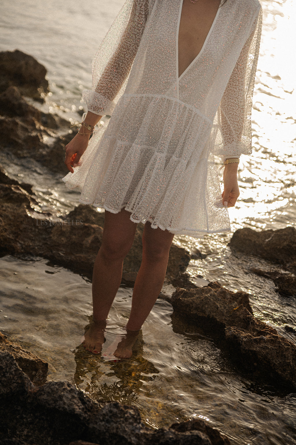 Mini-robe sequins nacre