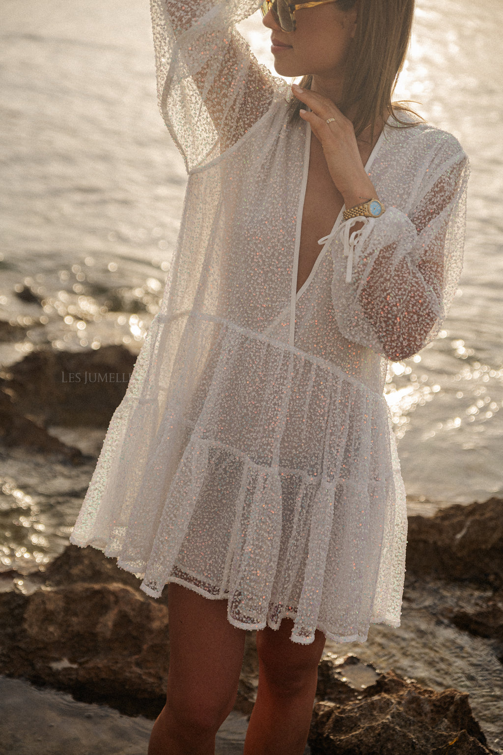 Mini-robe sequins nacre