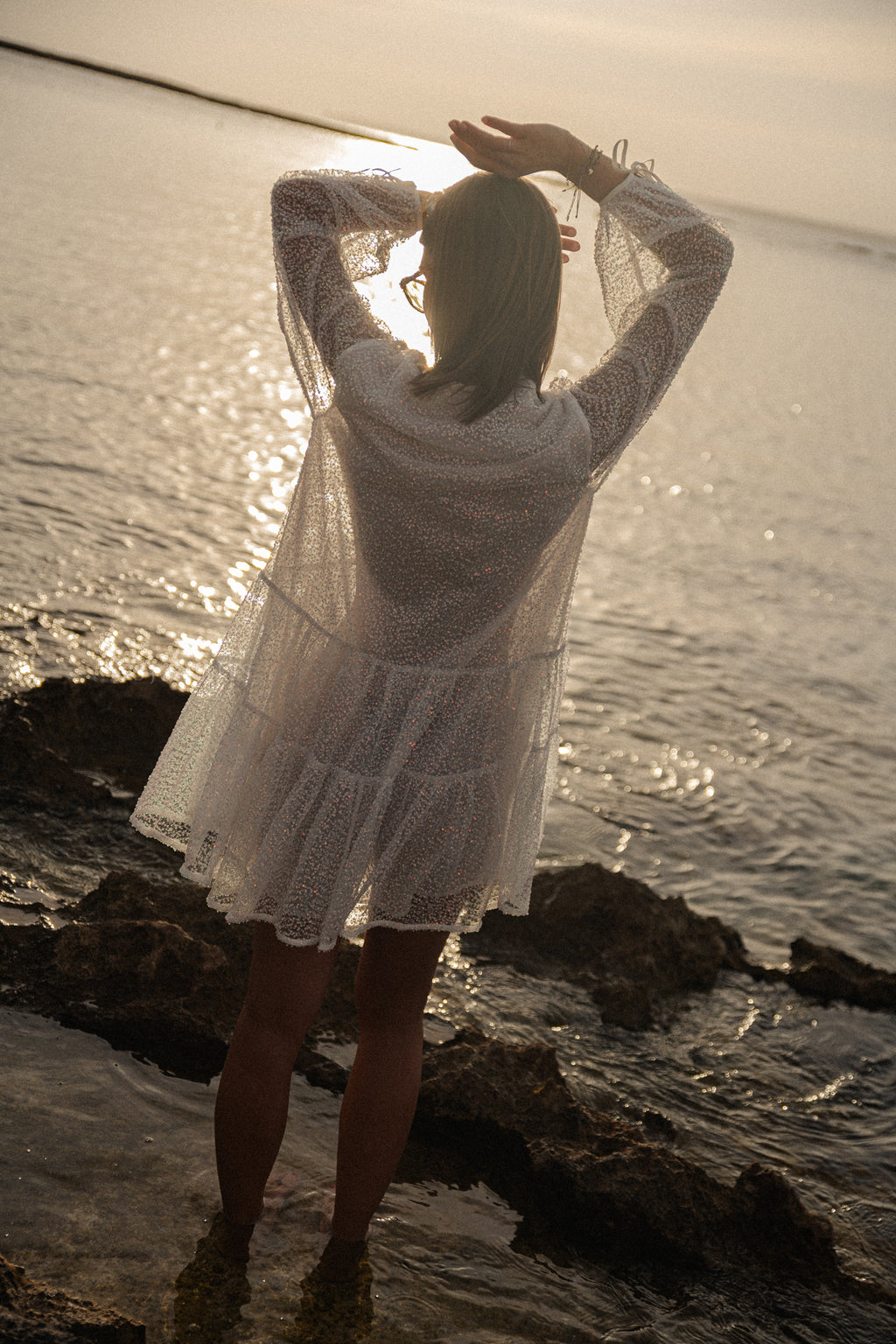 Mini-robe sequins nacre