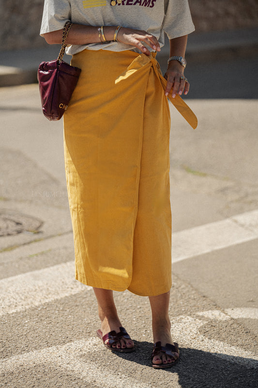 Les Jumelles Rosie wrapped skirt yellow