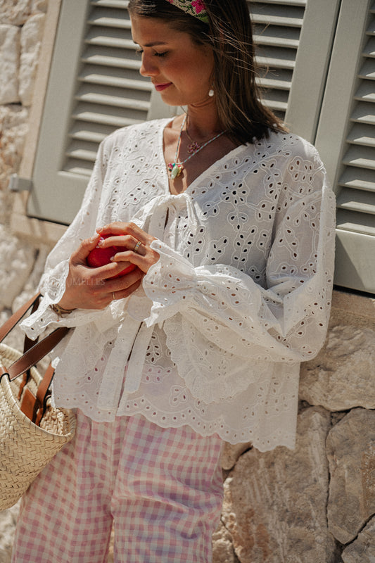 Les Jumelles Grace embroidered blouse off white
