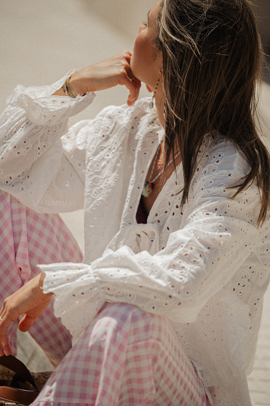 Les Jumelles Grace embroidered blouse off white