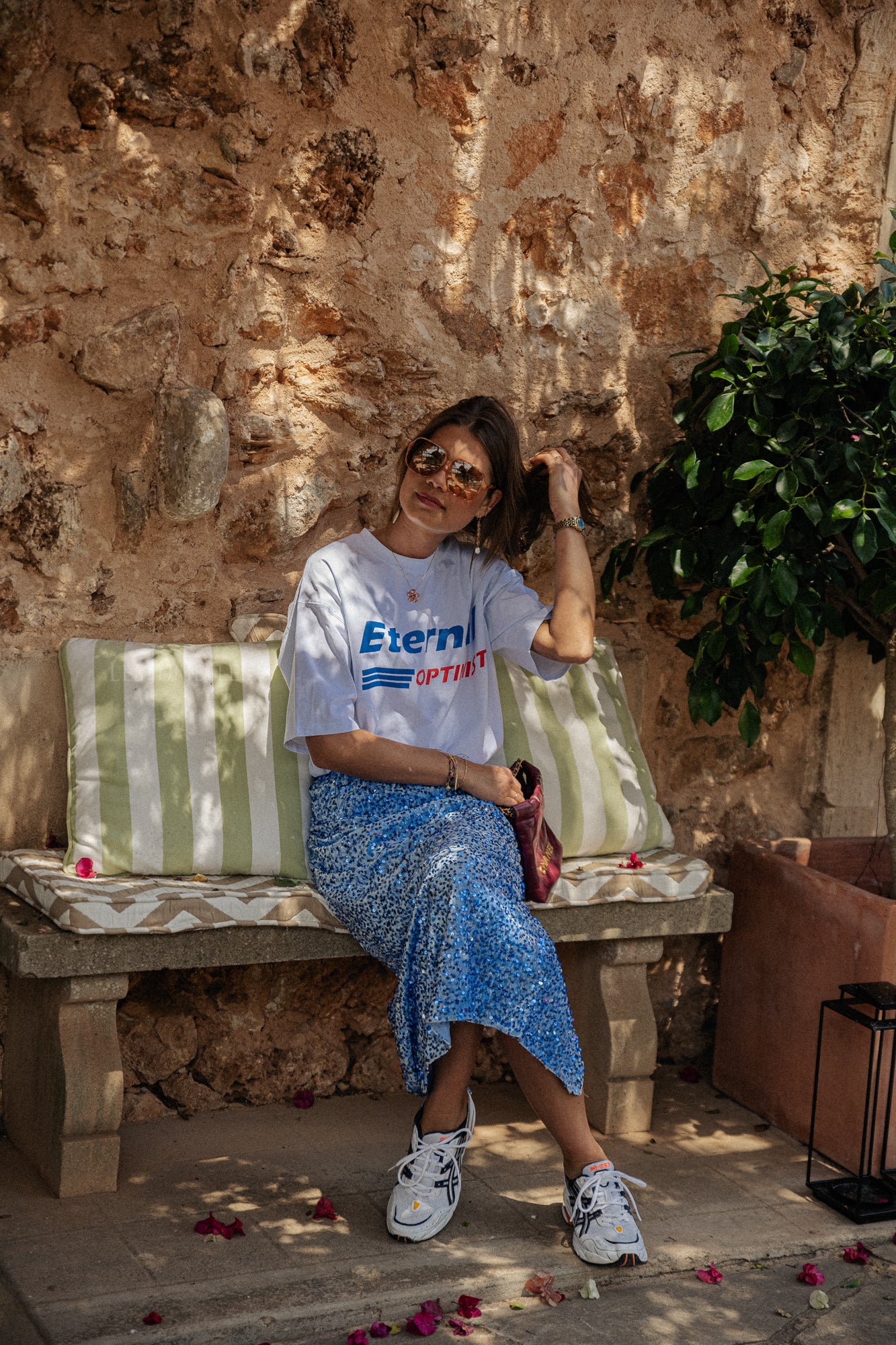 Tee shirt Éternel optimiste blanc