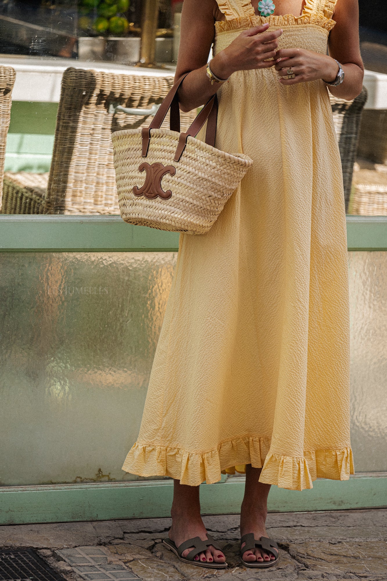 Robe Susie en seersucker jaune