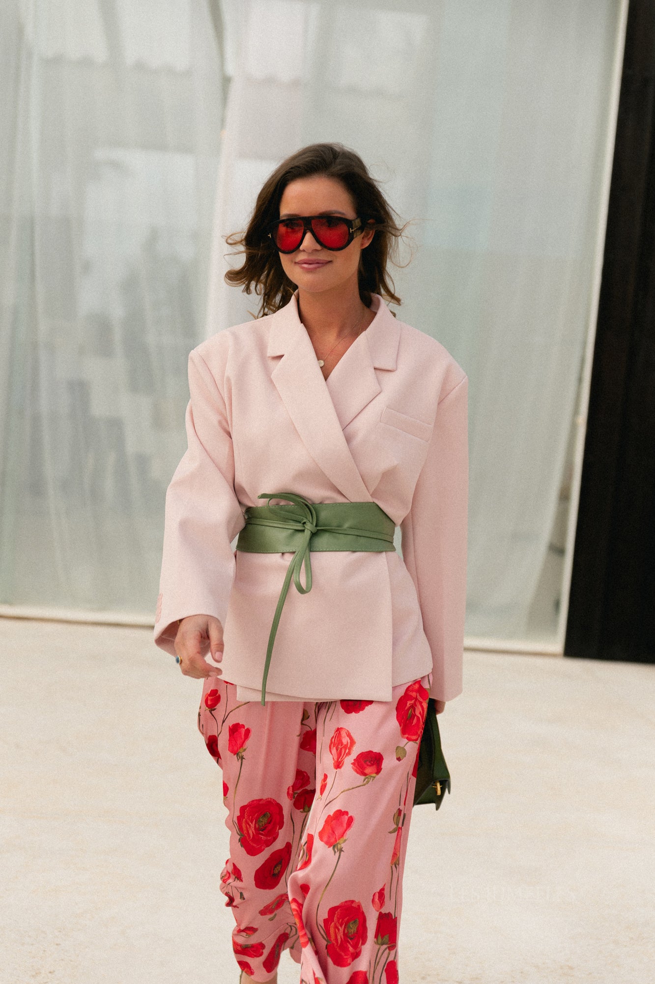 Chloe oversized blazer pearl blush