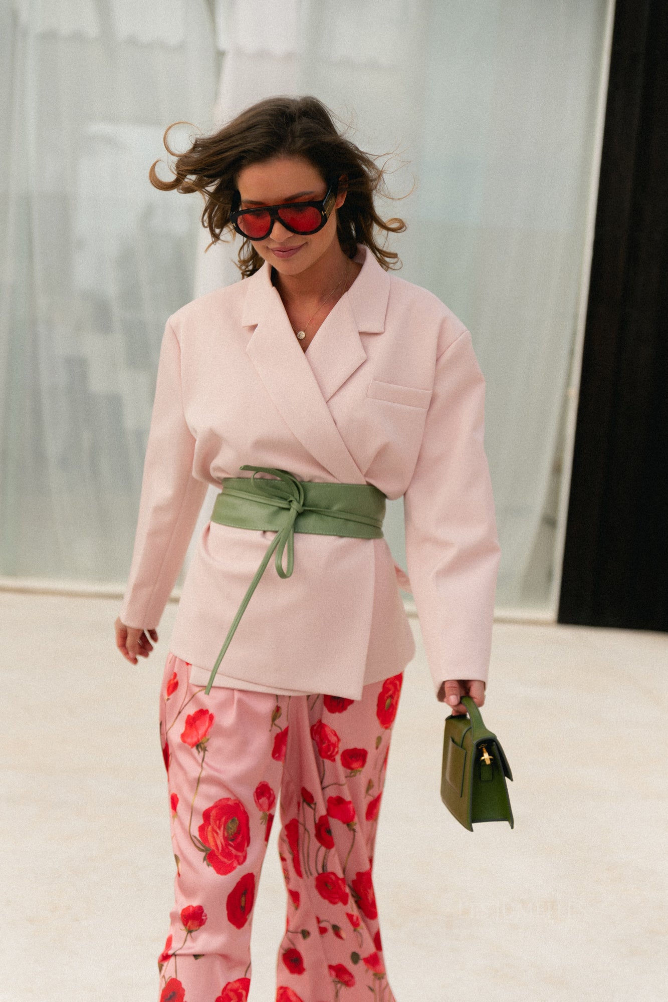 Chloe oversized blazer pearl blush