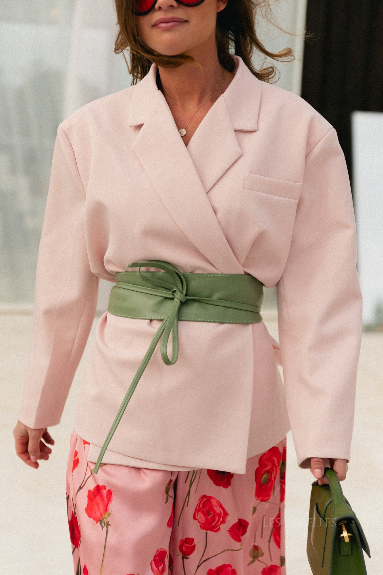 Chloe oversized blazer pearl blush