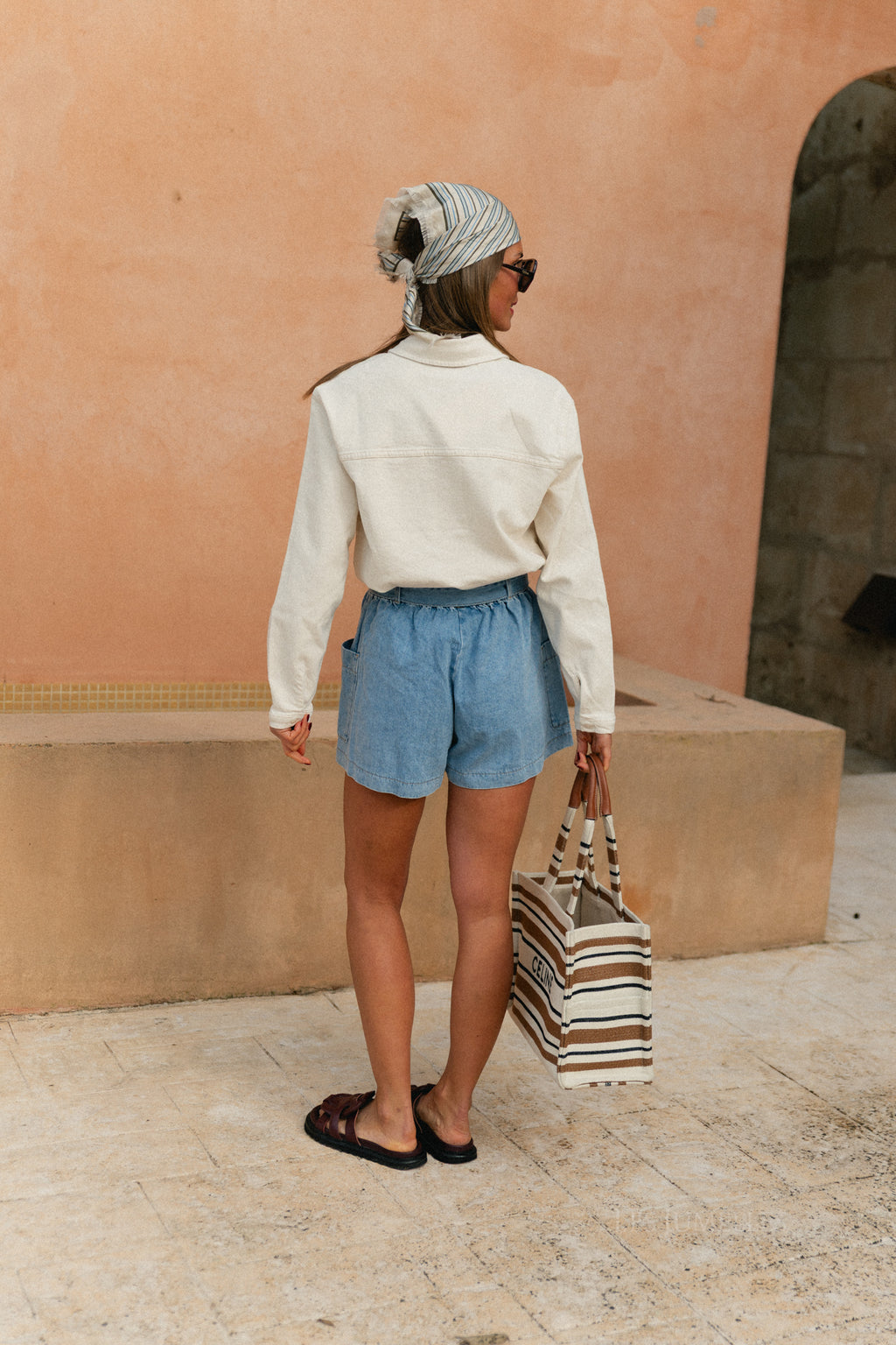 Slfrelaxed ebba denim overhemd ecru