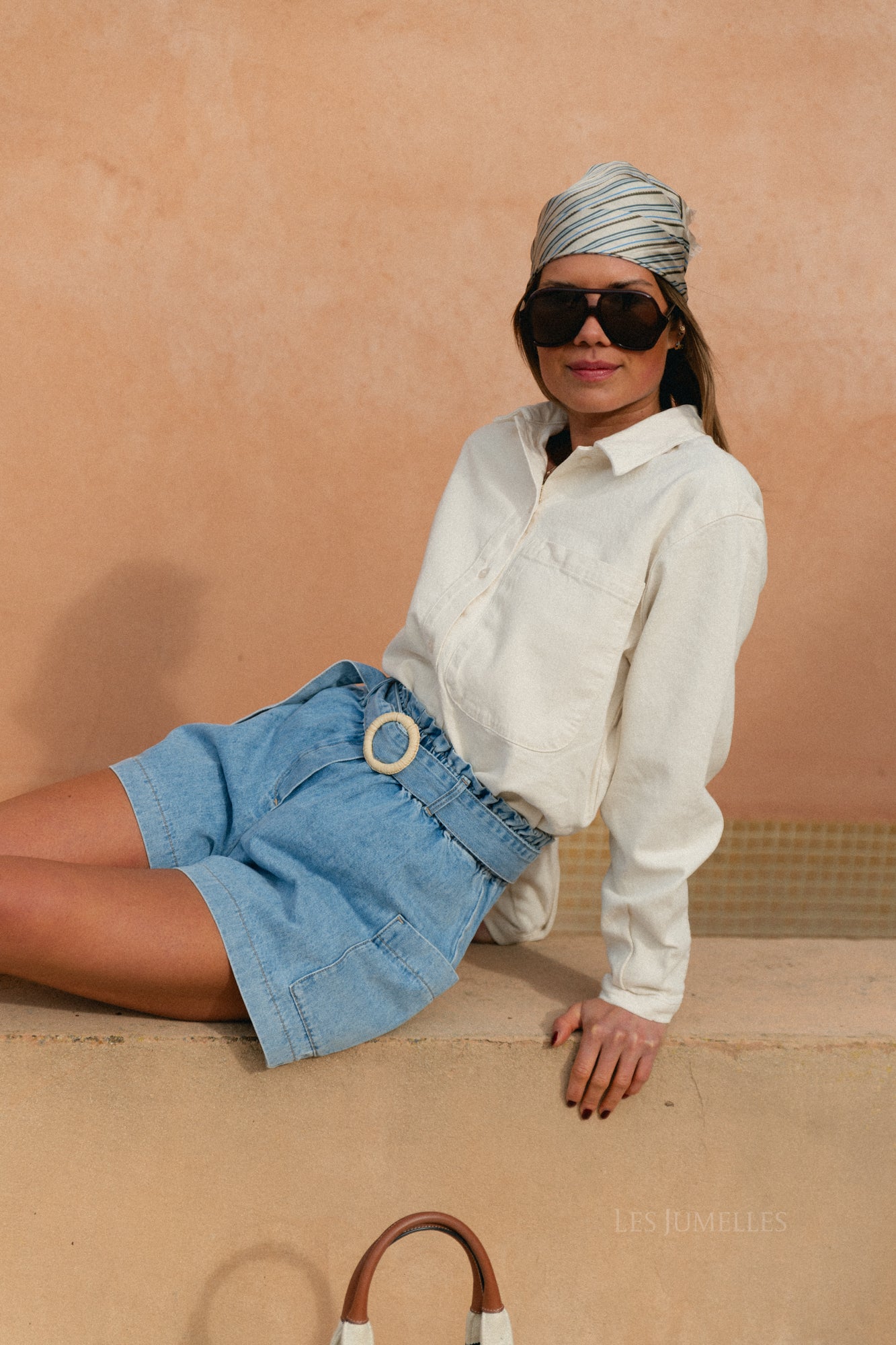 Slfrelaxed ebba denim overhemd ecru