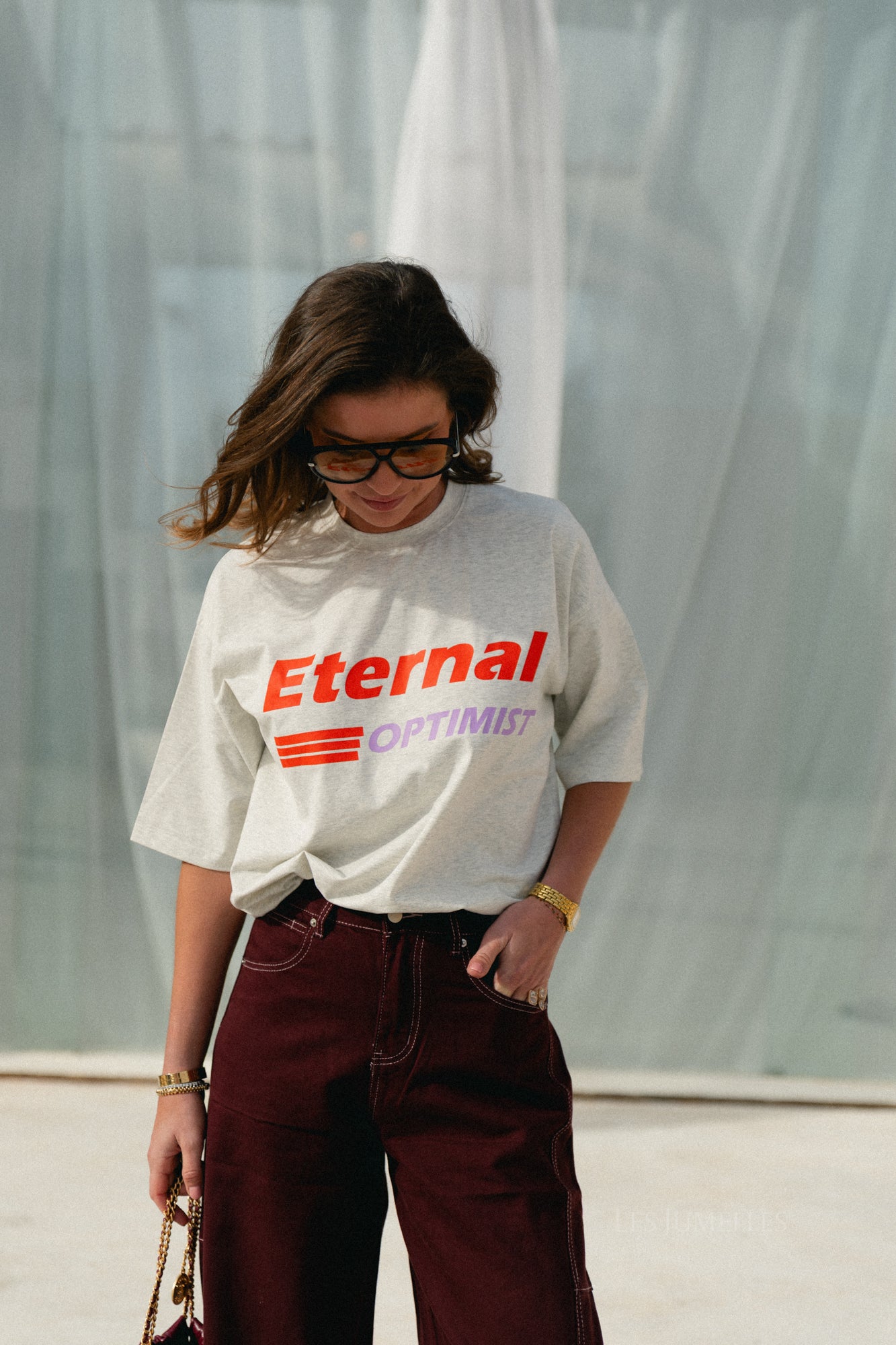 Eternal Optimist T-Shirt hellgrau meliert