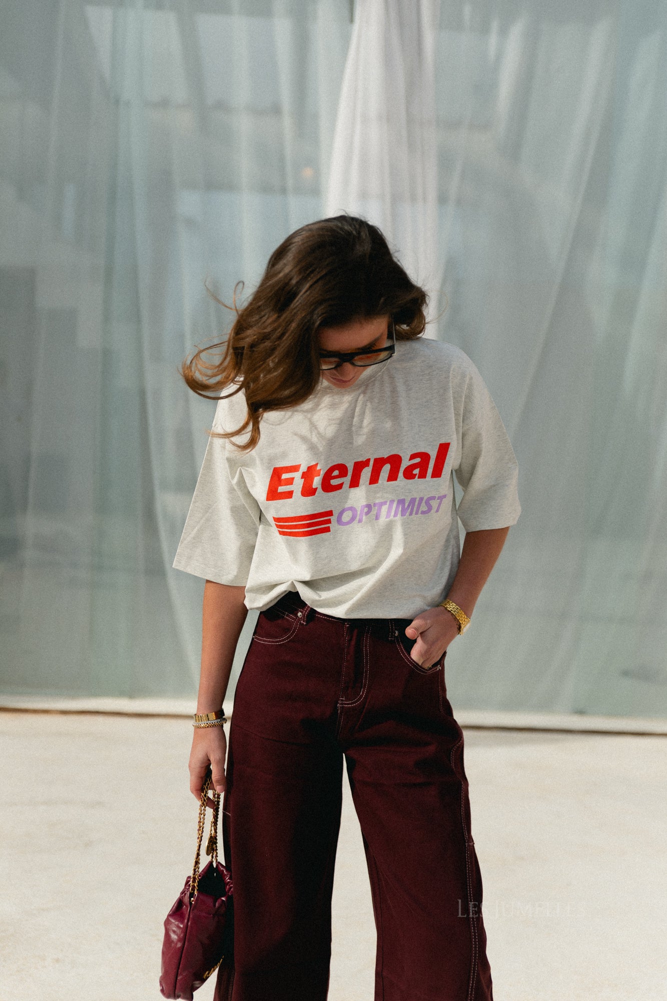 Eternal Optimist T-Shirt hellgrau meliert