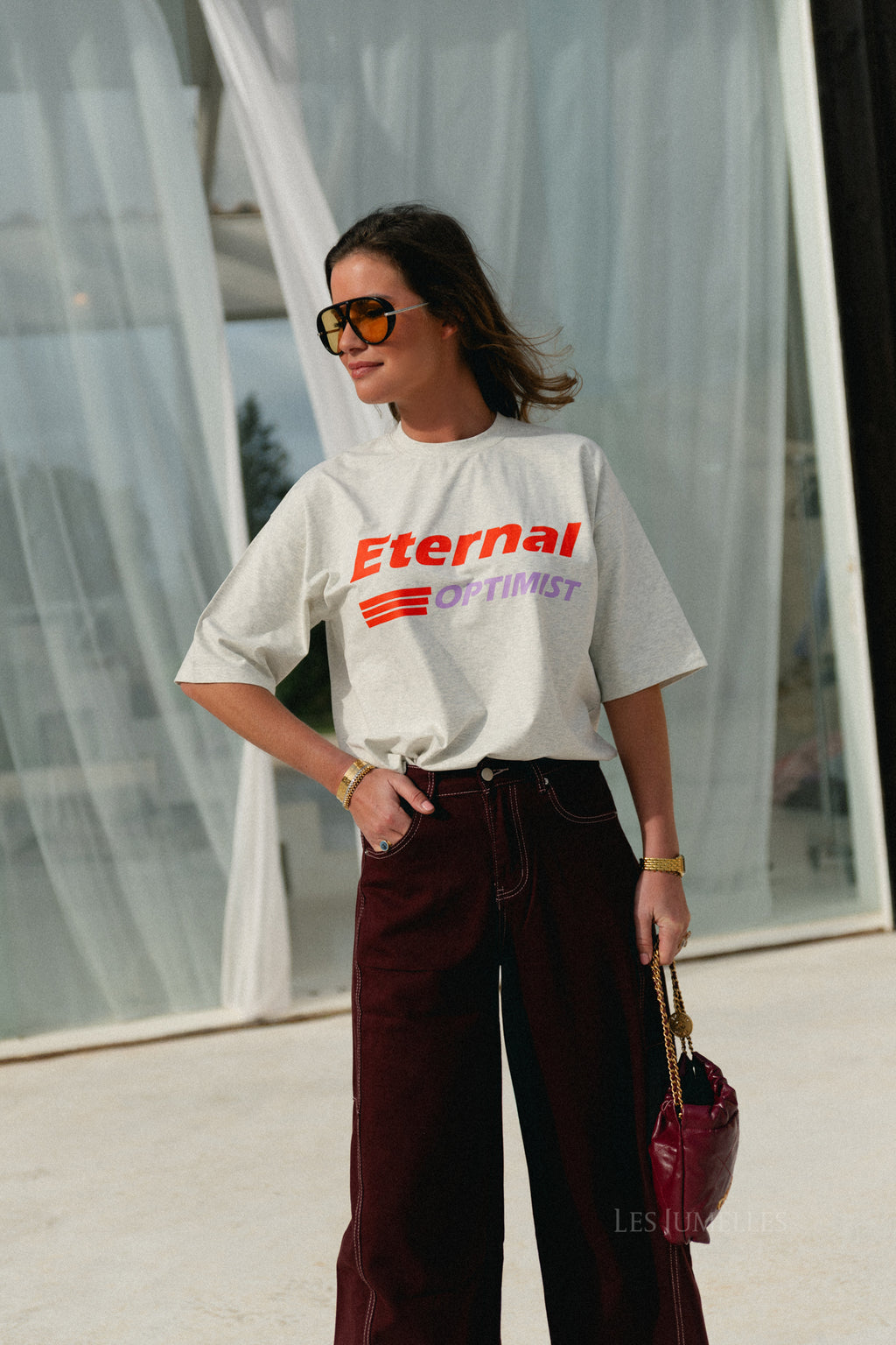 Eternal Optimist T-shirt light grey melange