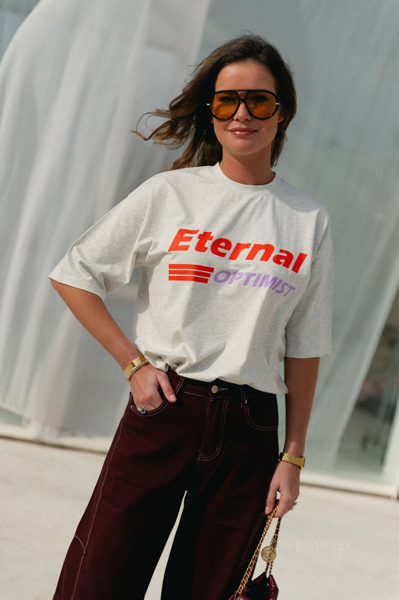 Eternal Optimist T-Shirt hellgrau meliert