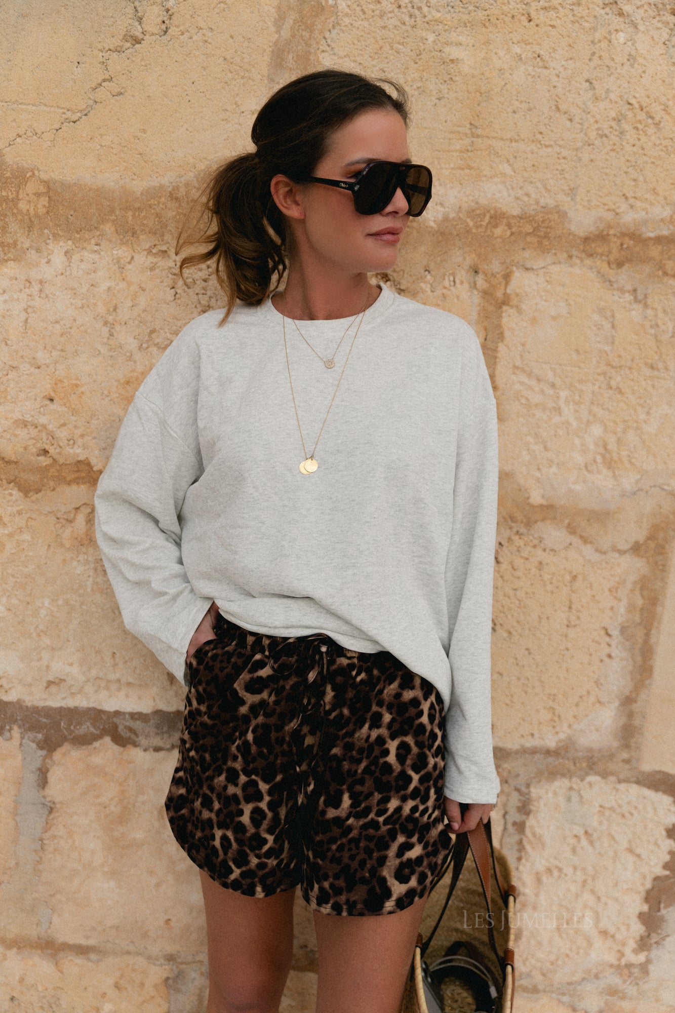 Belle longsleeve light grey melange