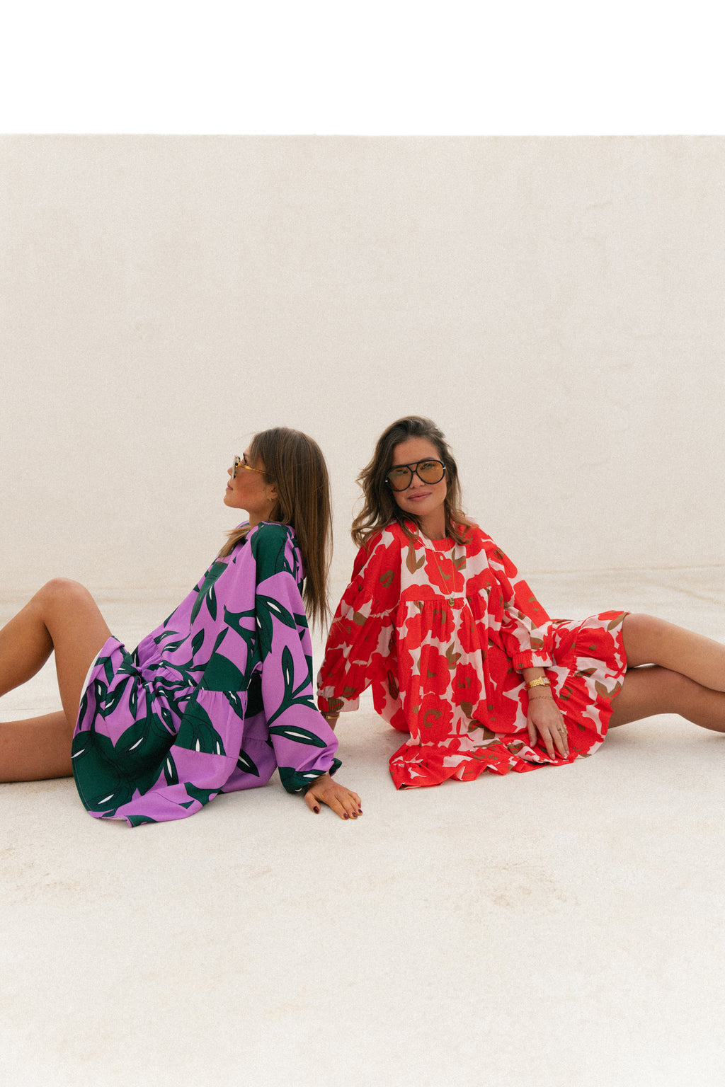 Philippa korte jurk met print lila/groen