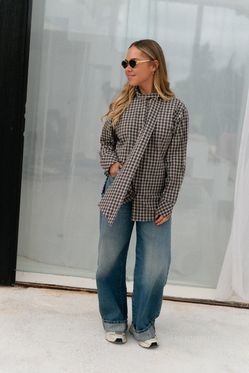 Chemise à manches longues Yascarlina marron chocolat