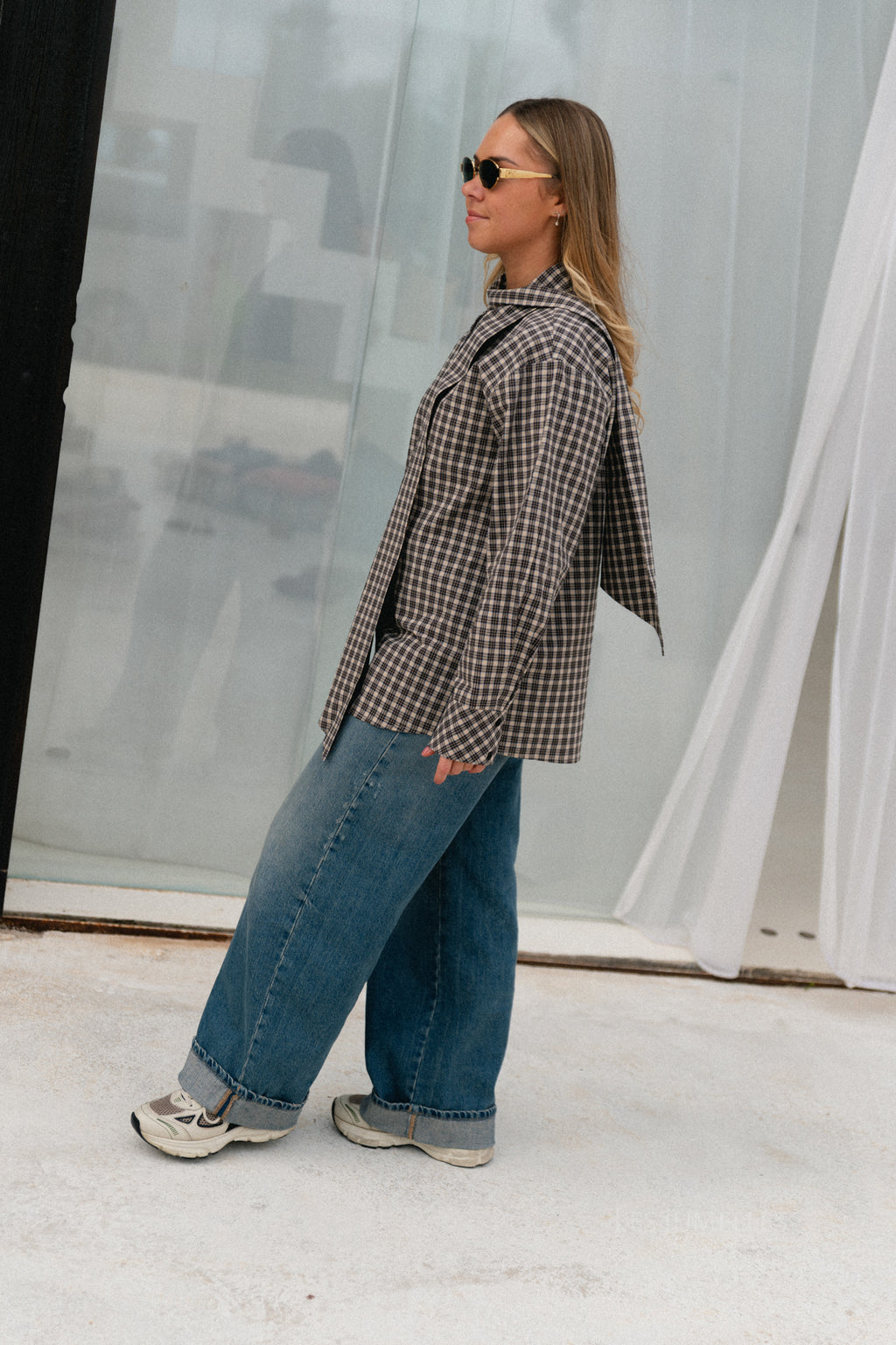 Chemise à manches longues Yascarlina marron chocolat