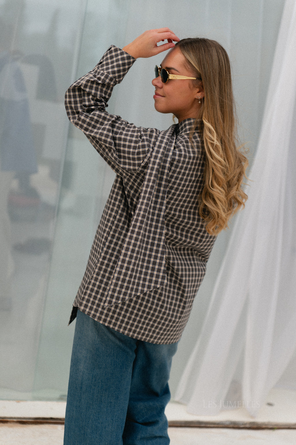 Chemise à manches longues Yascarlina marron chocolat