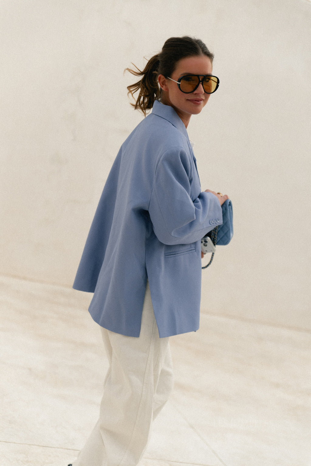 Chloe oversized blazer eventide blue