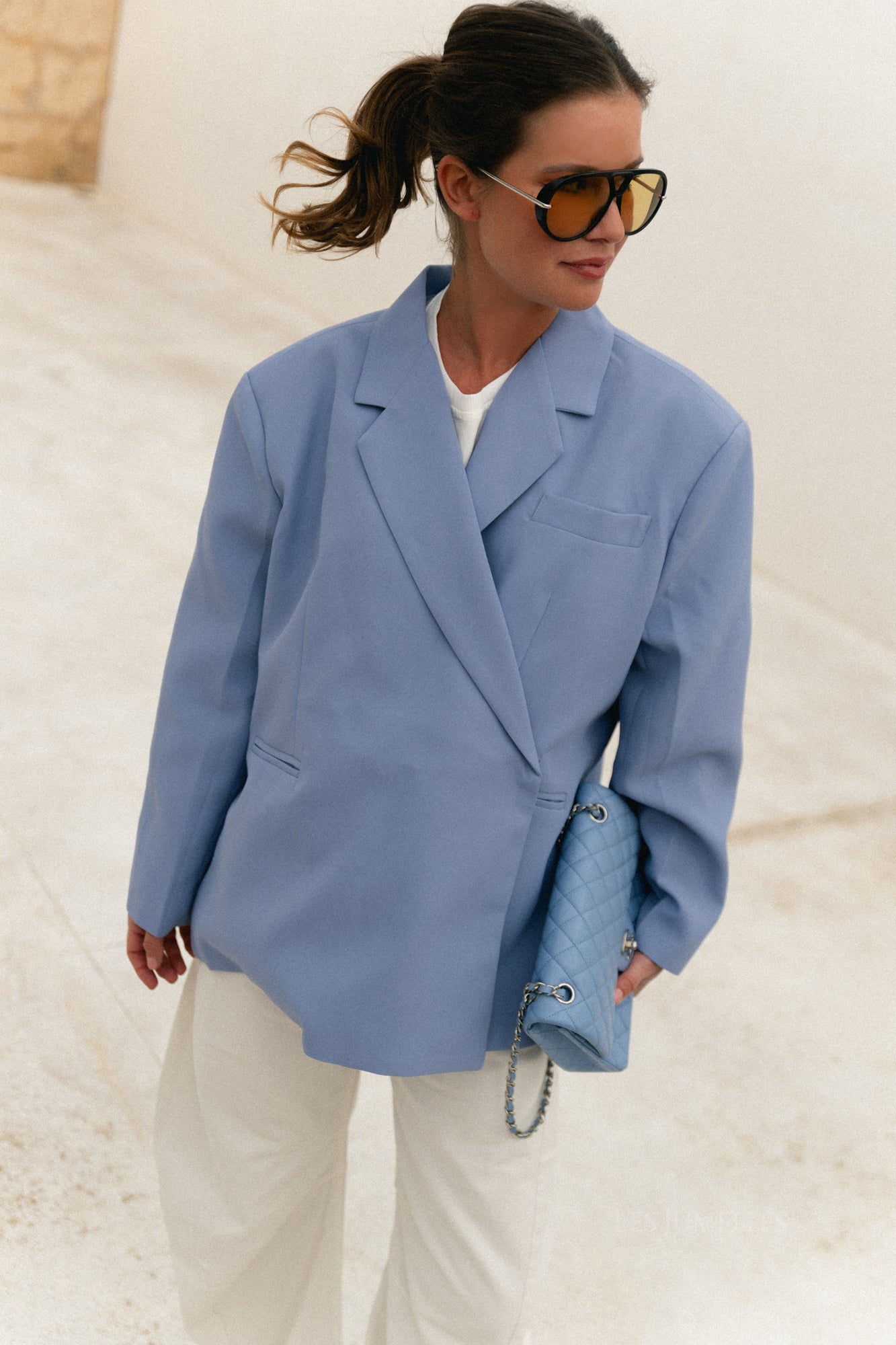 Chloe oversized blazer eventide blue