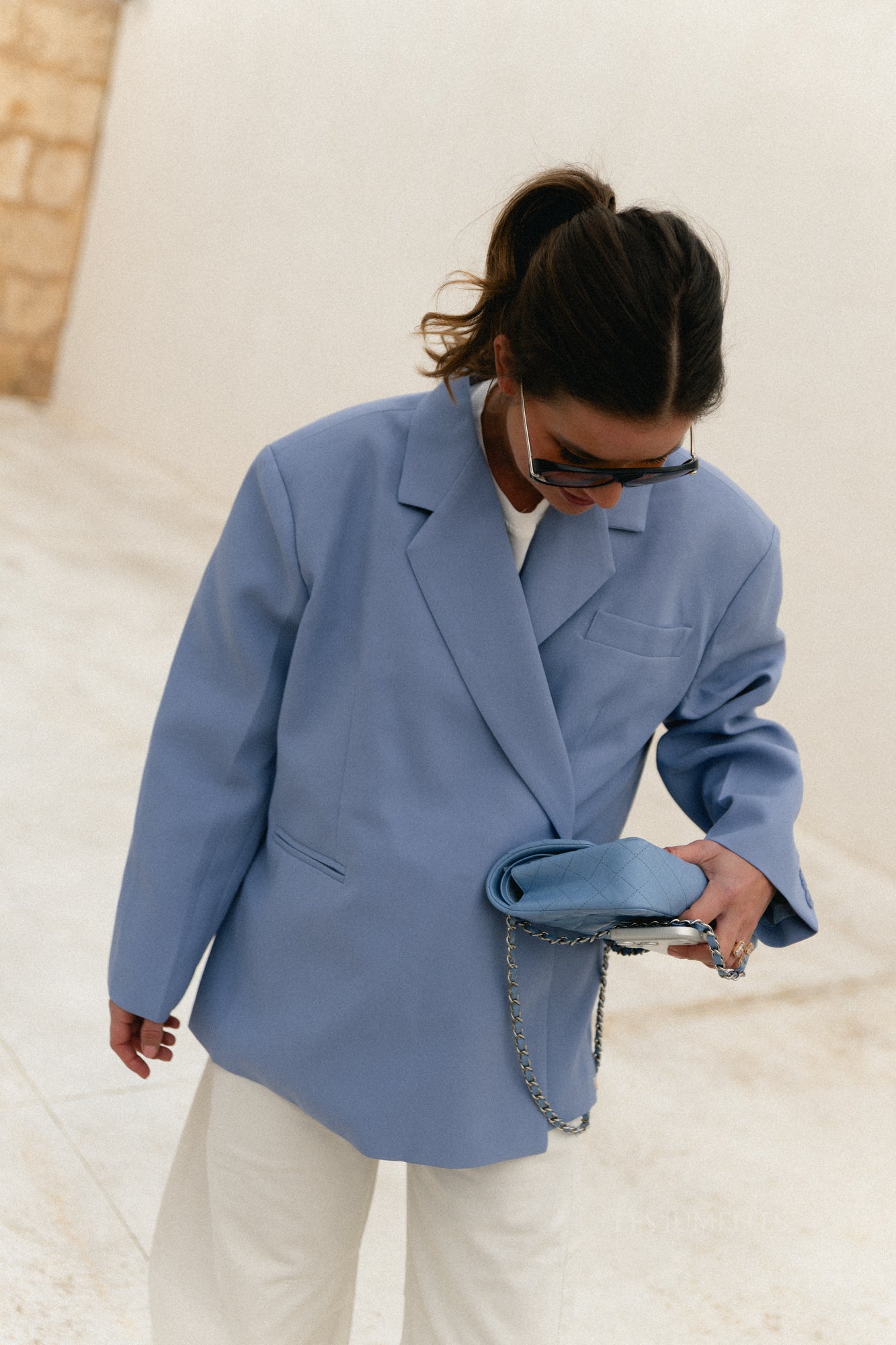 Chloe oversized blazer eventide blue