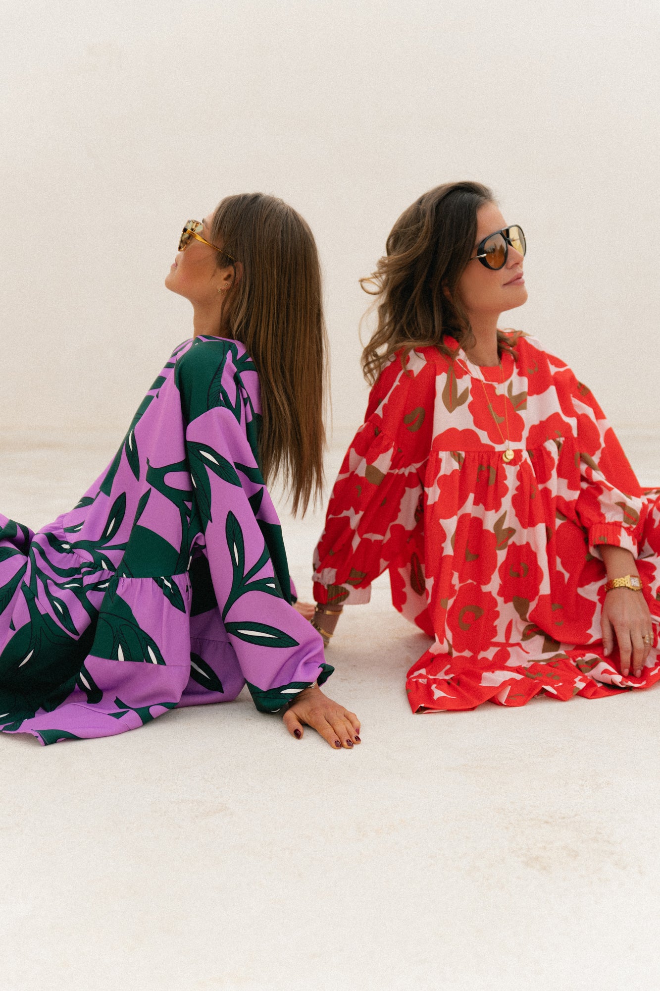 Robe courte imprimée Philippa lilas/vert