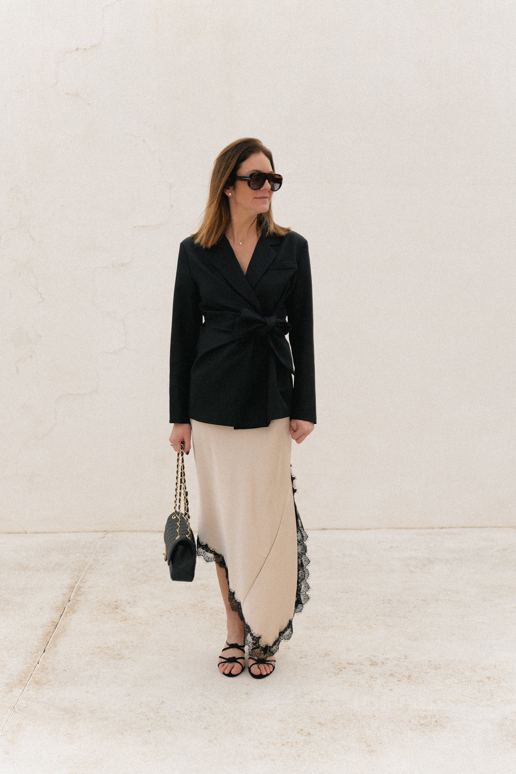 Amelie lace skirt beige/black