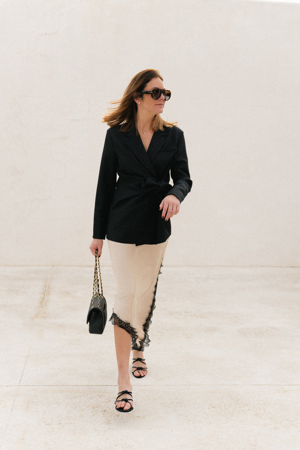 Blazer noir à nouer Nova